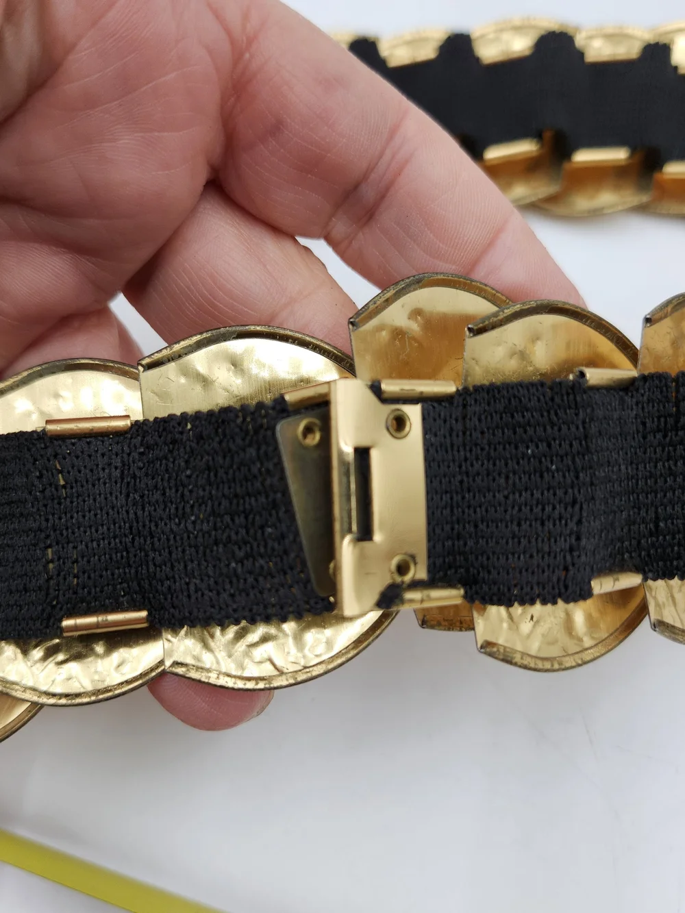 Vintage Gold Coin Accent Elastic Waist Belt